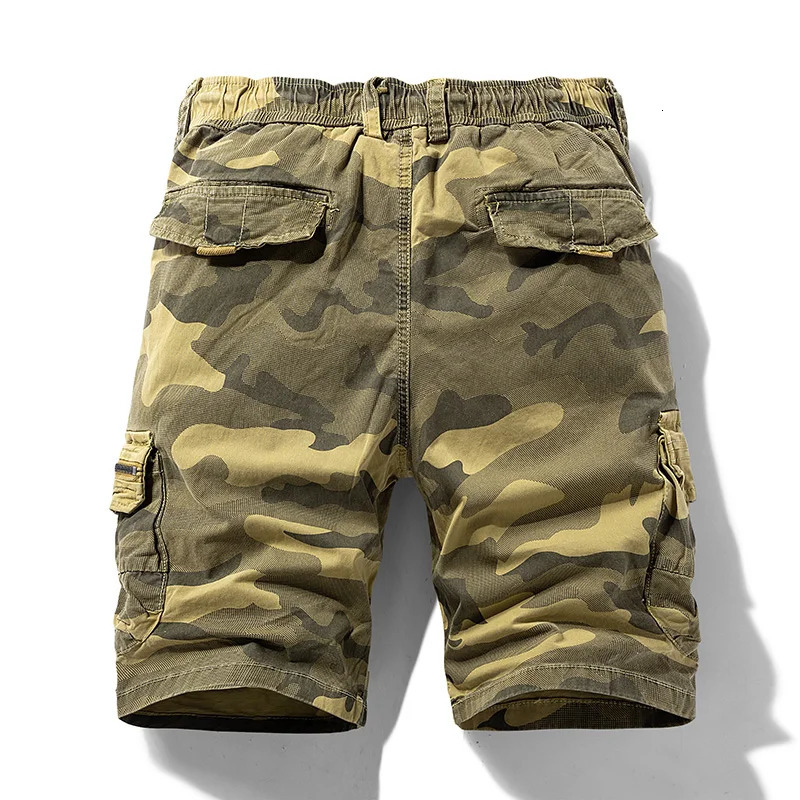 Summer Men Cotton Cargo Camouflage Shorts Clothing Casual Breeche Bermuda Beach Jogger Male Drop 250807