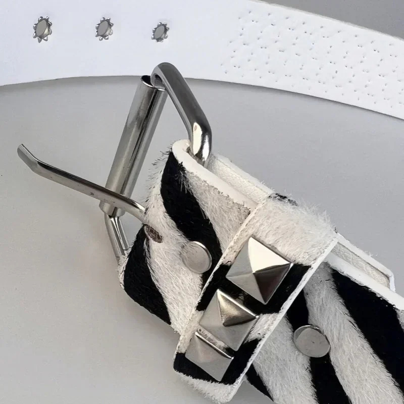 Women Camouflage Leopard Belts Heavy Metal Belt Y2K Rivet Inlay Faux Leather Belt Punk Hip Hop Rock Air Eye Jeans Decoration 250805