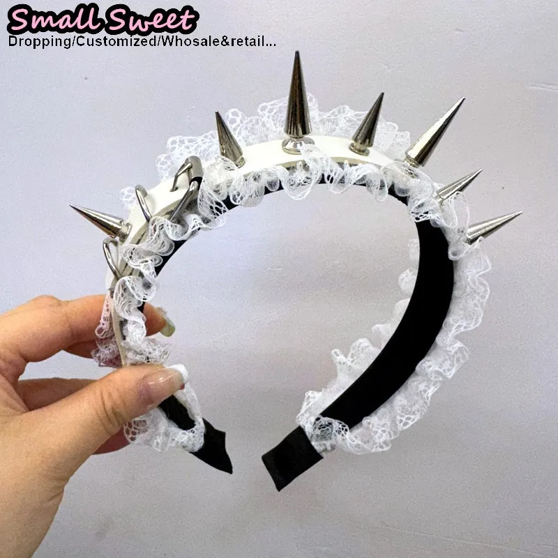 PU Leather Headband Gothic Tiaras Leather Buckle Hair band Rock Headband Punk Hair Hoop Steampunk Spike PU Leather Headband 250730