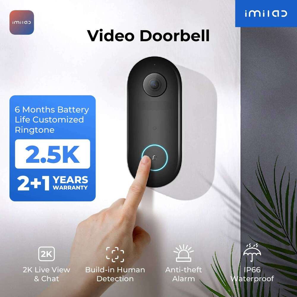 IMILAB Smart Home Video Doorbell Camera Wifi K Security Protection Human Detection Local Storag Instant Alert Mah