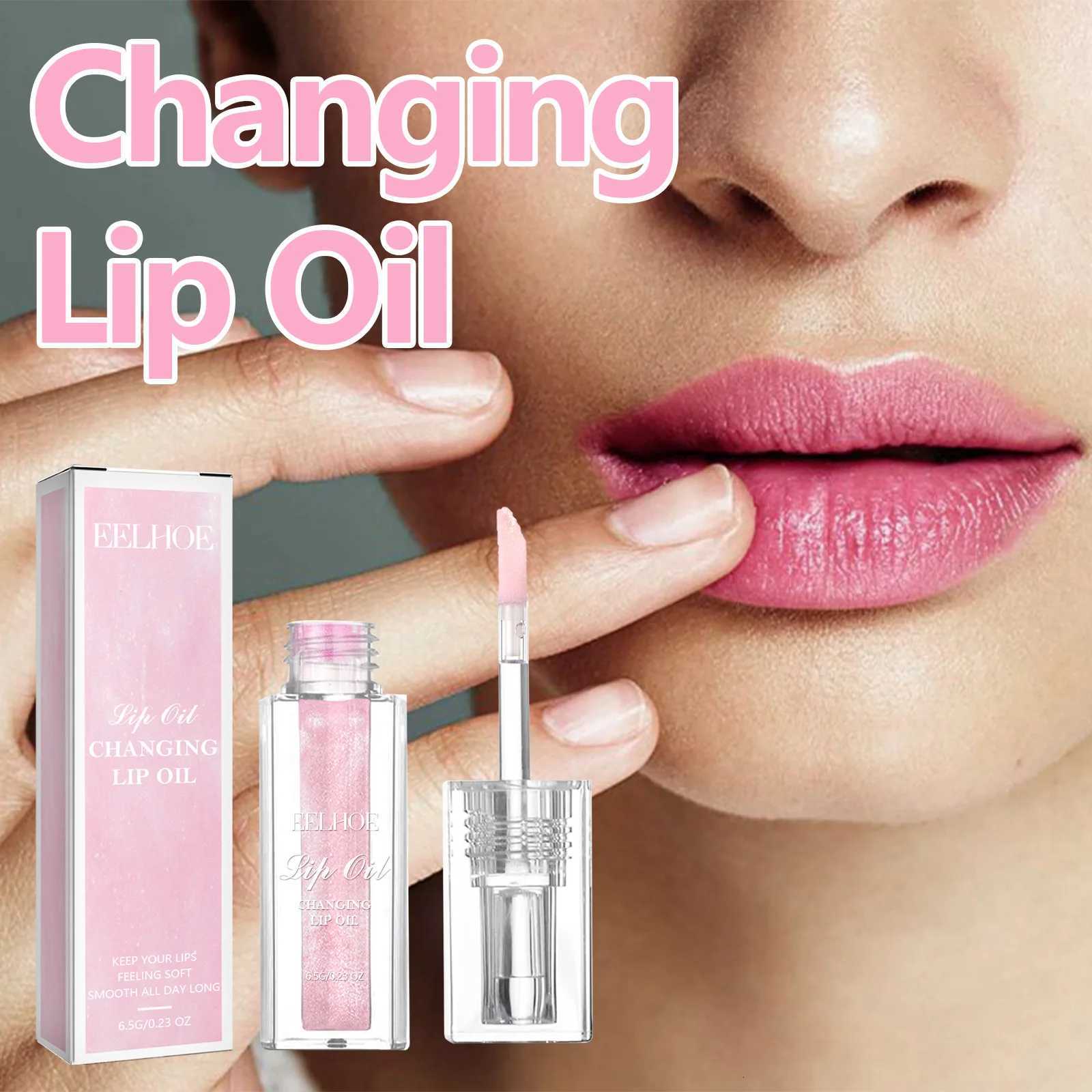 Eelhoe 6.5g Plumping Lip Oil Color Changing Nourish Lip Glow Reduce Lip Lines Natural Lasting Moisturize Anti Cracking Lip GlossXJ250807