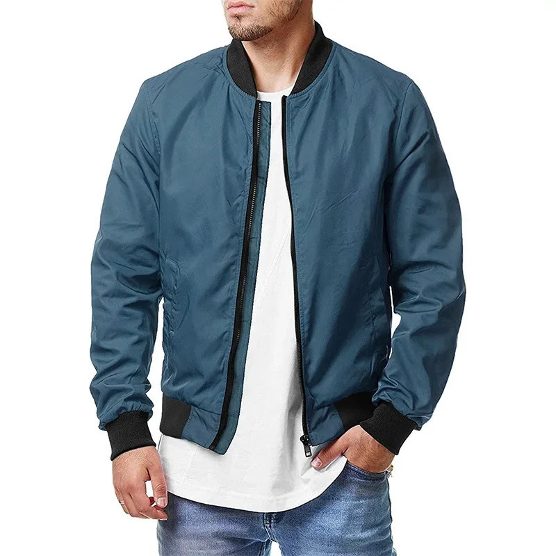 Stand up Neck waterproof Jacket Spring and Autumn Mens Pilot flexible Casual Loose Large Zipper Sports Coat Top 250807