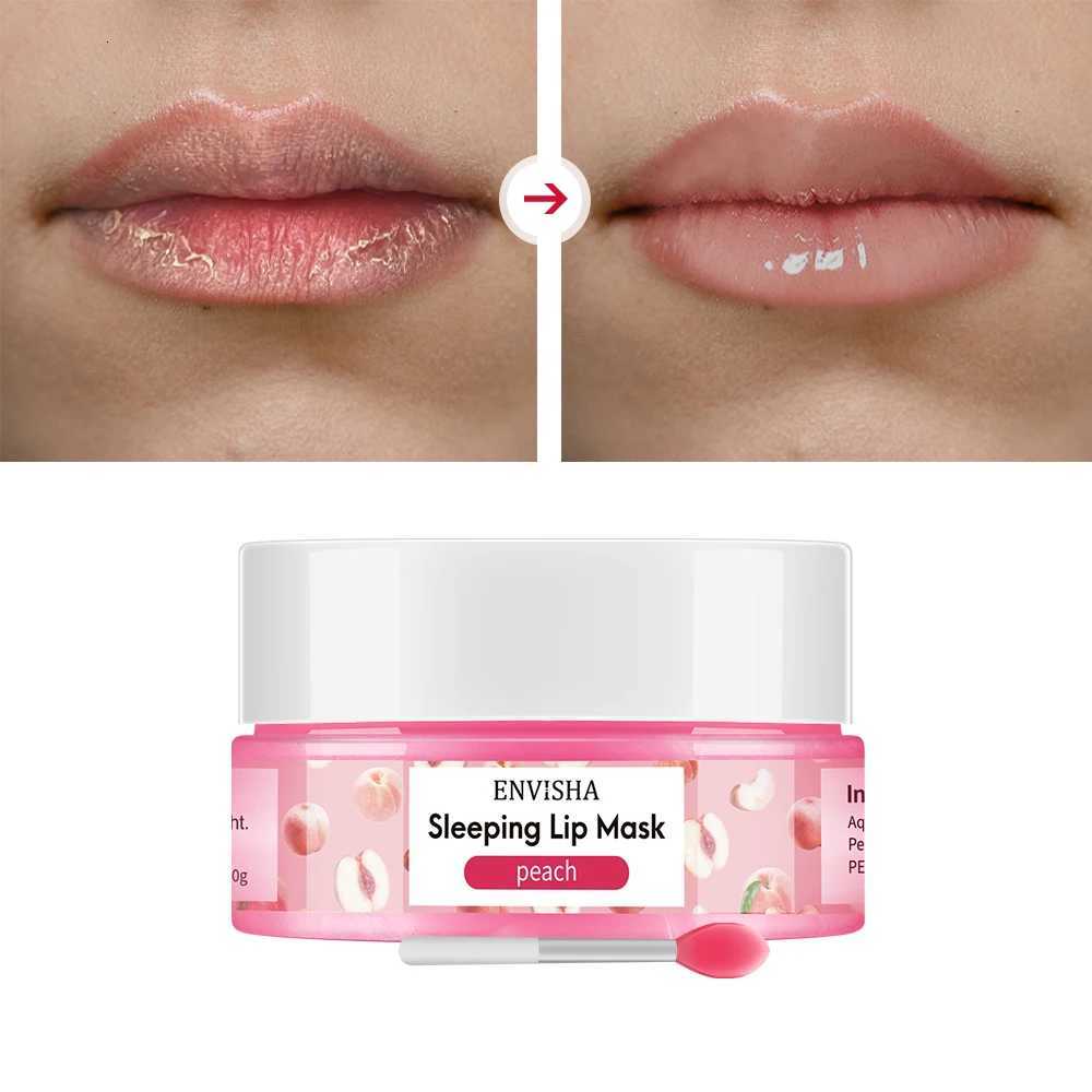 ENVISHA Peach Lip Sleep Mask Night Sleeping Maintenance Moisturizing Fade Lines Nourishing Balm Skin Care Beauty Health 20gXJ250807