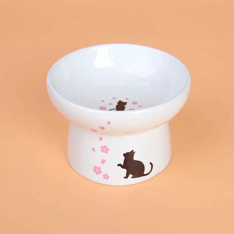 Pet Supplies Lovely Pet Feeder Cartoon Shape High-Foot Single Mouth Skidproof Ceramic Dog Products Drinking Bowls Accessories Y250806