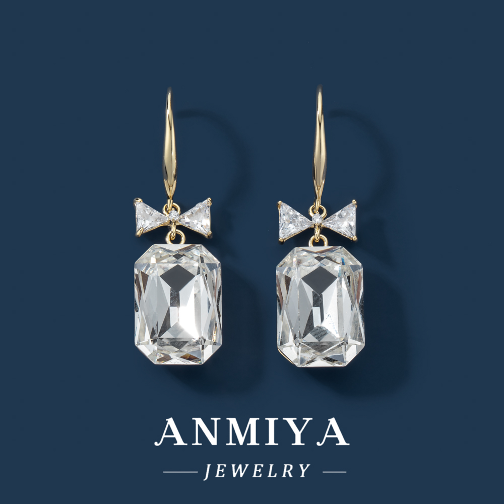 Ultra Sparkling Zircon Ear Hook Temperament Light Bow Luxury Earrings Creative Design 925 Sterling Silver Formal Earrings