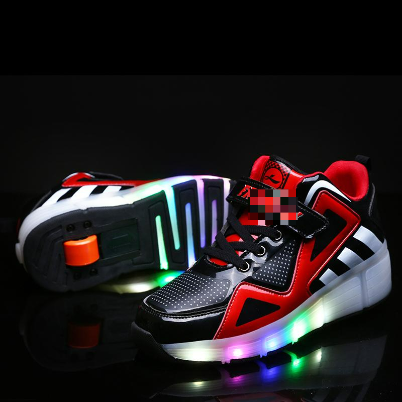 Children Glowing Sneakers Kids Roller Inline Skate Shoes with one Wheels Girls Boys Led Light up shoe