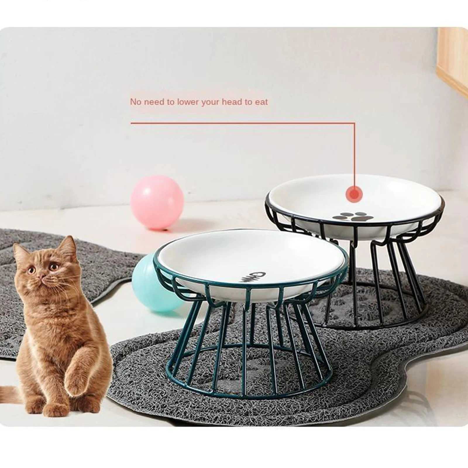 Dogs Supplies Outdoor Feeding Drinking Accessories Doggie Cat Stand Bowl Ceramic Raised Pet Bowl Food Water Treats for Cats amp Y250806