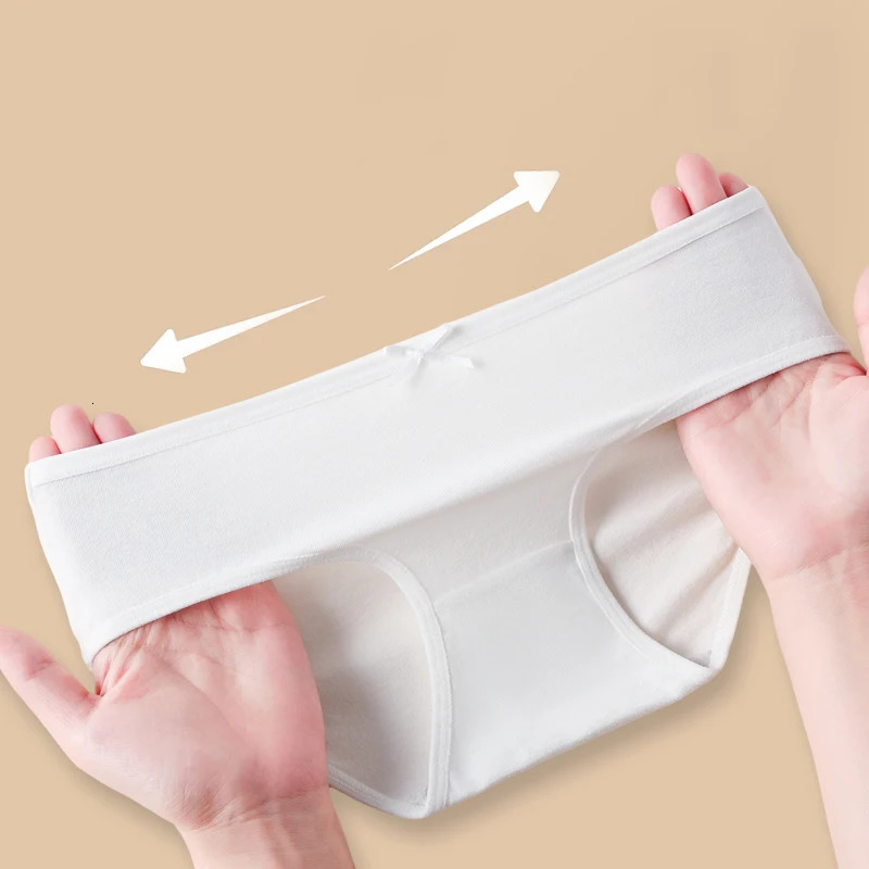 7PC Disposable Panties White Briefs Breathable Cotton Underwear Soft Cute Girls Pantys Solid Underpants Female Lingerie 250807