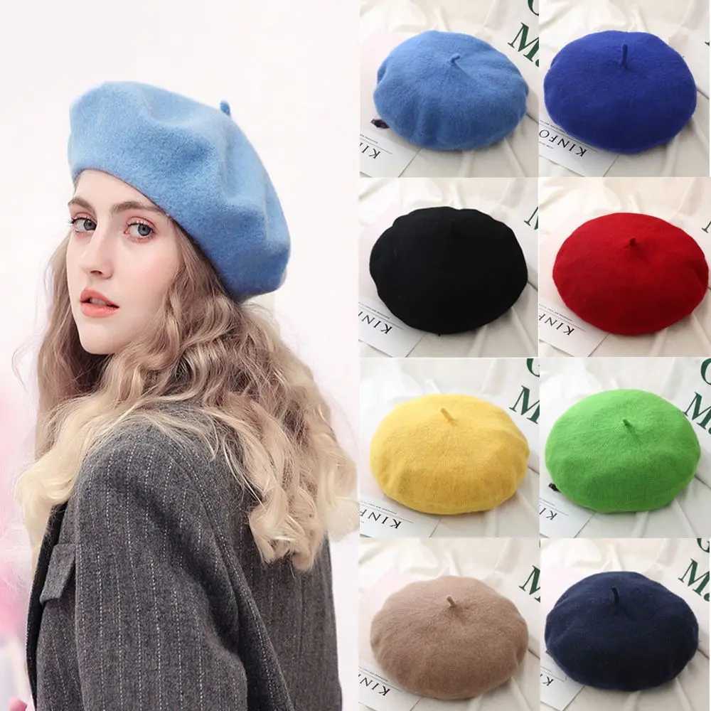 Autumn Winter Felt Beret Hats Women Fashion French Painter Hat Girls Trend Solid Color Berets Ladies Multicolored Flat C XJ250807