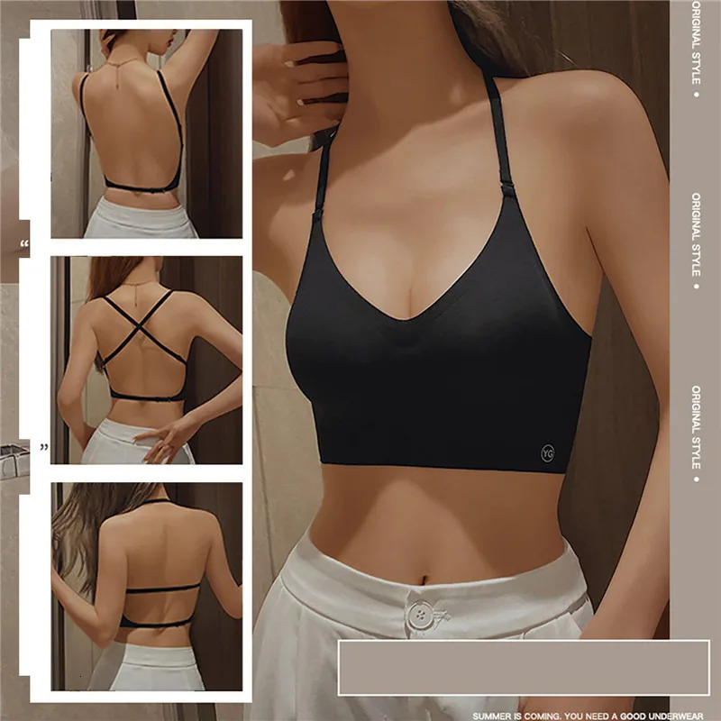 2024 Invisible Push Up Bra Backless Sexy Women Bras Low Cut Plunge Brassiere Open Back Wedding Underwear Seamless Lingerie y250807
