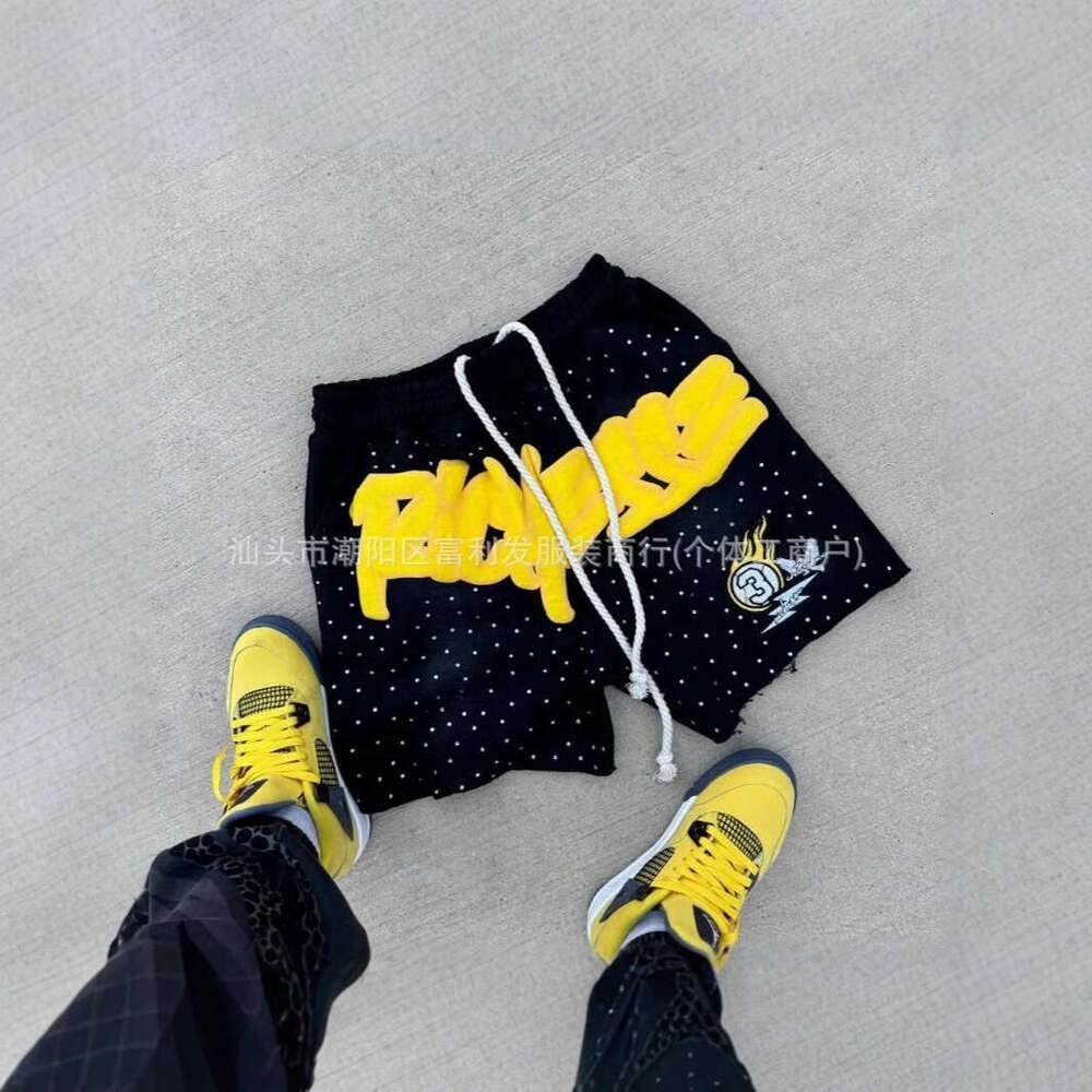 American Style Washed Personality Trendy Printed Loose Casual Shorts Summer New Pants