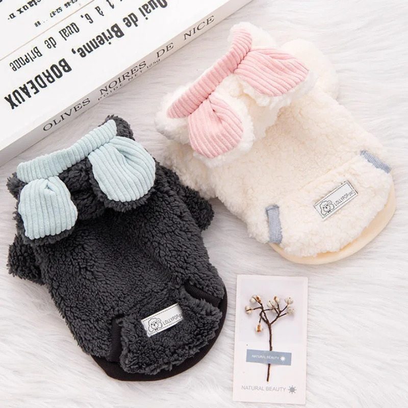 Dog Hoodies Jacket Winter Warm Dog Clothes for Small Dogs Thickened Puppy Overcoat Cute Soft Cat Jacket Coat Pet Costumes 250805
