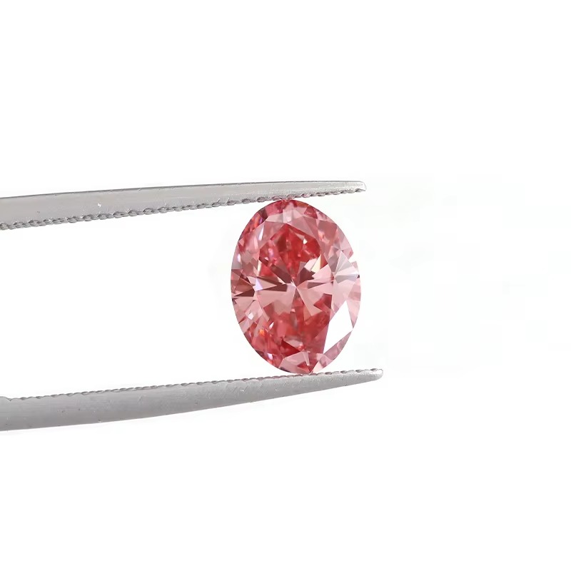 Provence Gem Lab CVD Oval Brilliant Cut Looese Lab Grown Fancy Intense pink Diamond Price for making Jewelry