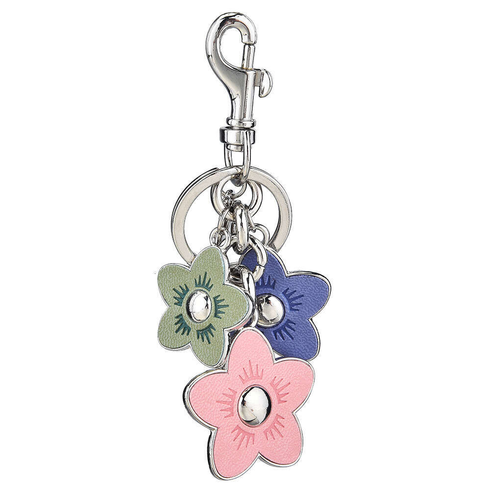 DHessentials Floral Metal Keychain - Elegant Rose & Camellia Bag Charm, Stylish Car Key Holder for Women (10cm, 45g)