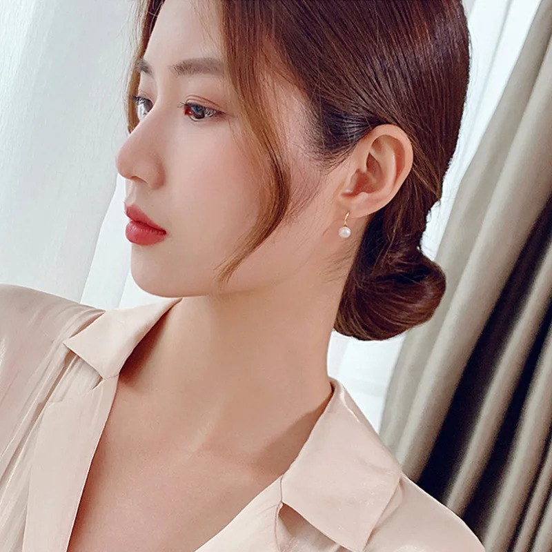 Sell Trendy Simple Natural Freshwater Pearl 14K Gold Filled Ladies Stud Earrings Jewelry Not Allergic For Women Gifts 250805