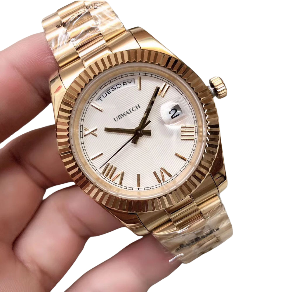 40MM Roman Marker Gold Mens Wristwatches St9 Upgraded Automatic Mechanical Watch Sapphire Crystal Precise and Reliable Watches