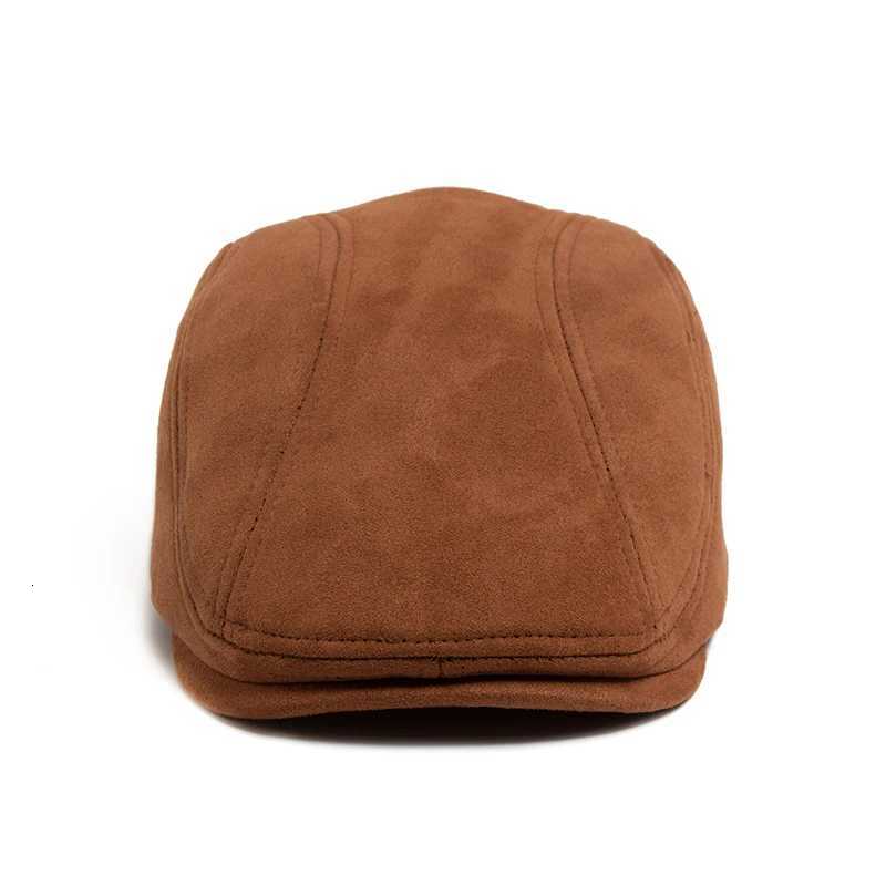 New Suede Autumn Winter Beret Fashion Vintage Men Women Newsboy Hat Casual Flat Visor C Berets For 54-58cm Head Circumference XJ250807