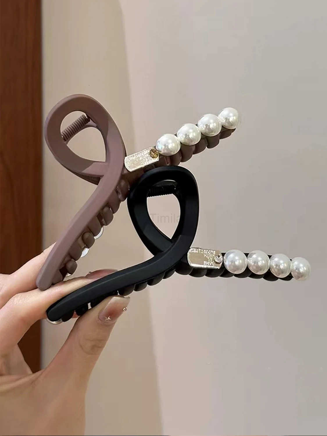 1pc Matte Pearl Metal Hair Clip Back of the Head Premium Sense Large Grab Clip Seamless Clip Suitable for Daily Use U250807