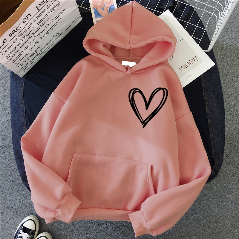 Free Shipping Designer Hoodie 2025 Printed Hooded Winter New Item Solid Color Korean Minimalist Style Fresh And Sweet Hooded Sweatshirt