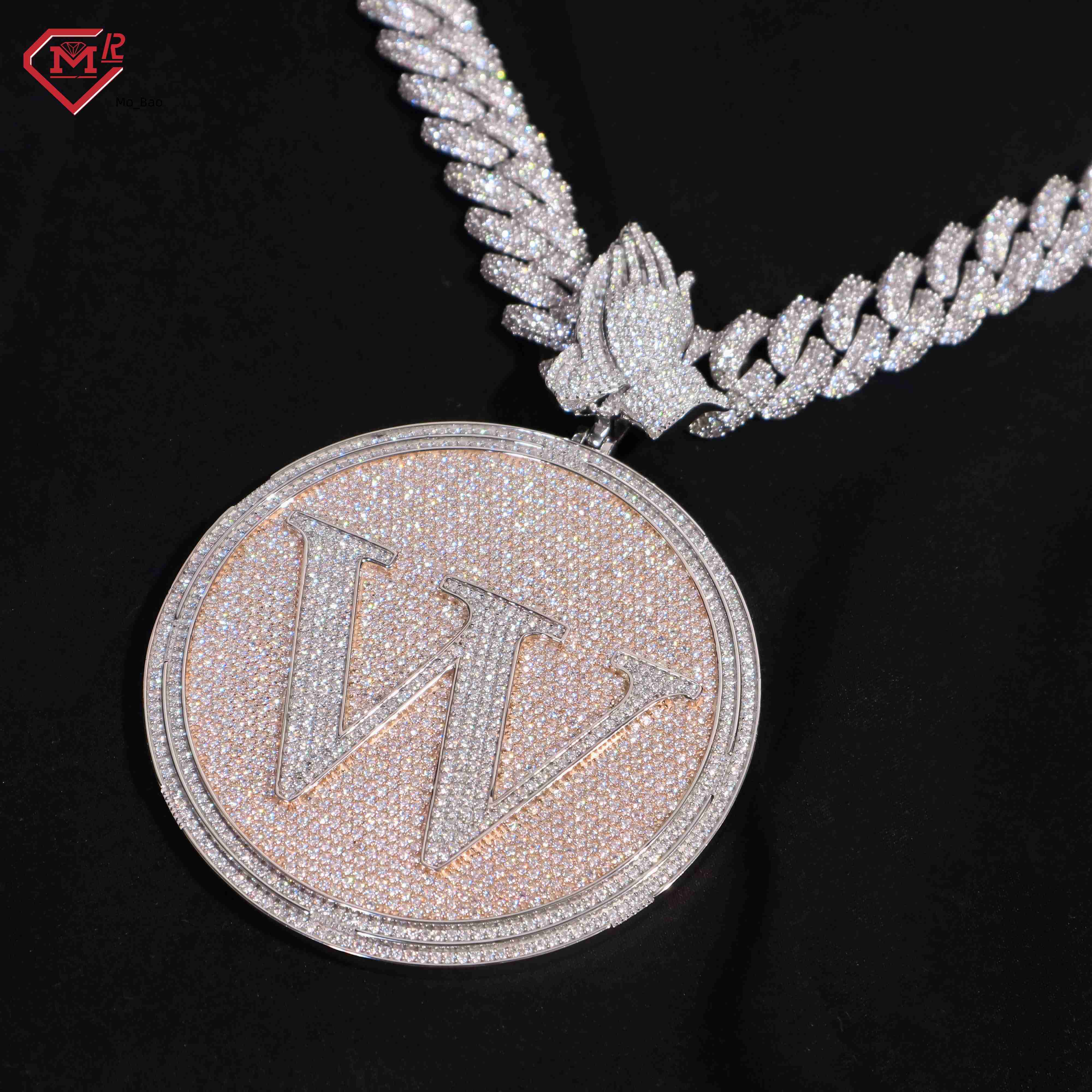 High Quality Custom Moissanite Pendant Round 925 Silver Passes Diamond Tester Moissanite Pendant