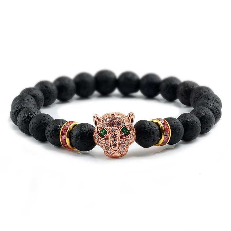 12 Style Bracelet Men Black Lava Healing Balance Beads Reiki Buddha Prayer Natural Stone Yoga Bracelet For Women Leopard Head W250807