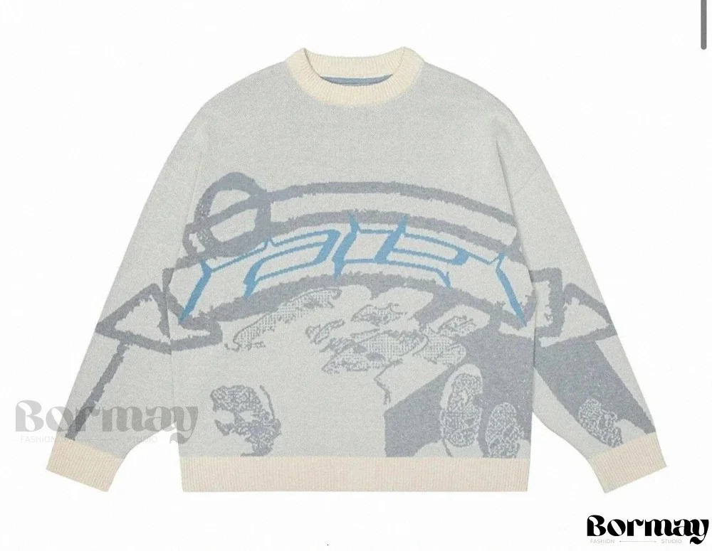 Womens Knitted Pullovers Sweaters Creative Stripes top Maiden Oversized Harajuku streetwear O Neck Knitwear Clothing Y2K 250806