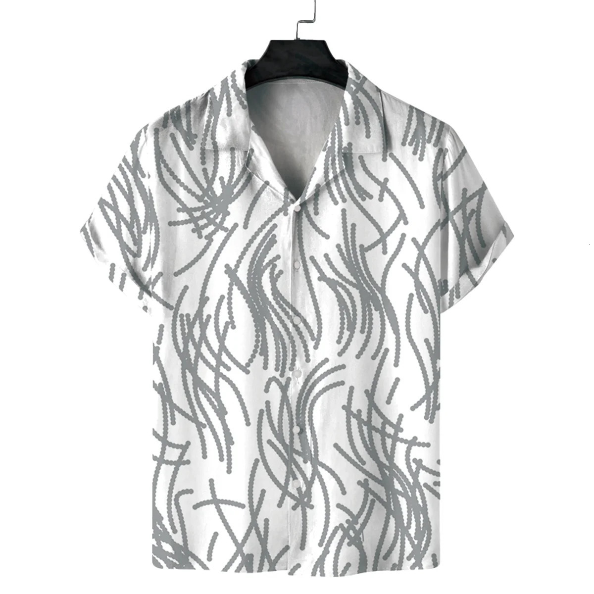 Mens leisure fashion Hawaiian shirt mens short sleeve personalized printed Cuban collar 250807