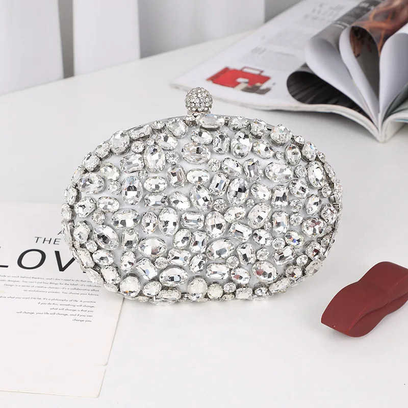 Golden Birthday party Crystal Silver Diamond Evening Bags Women Party Purse Wedding Pink Bridal Boutique Clutch Bags 250730