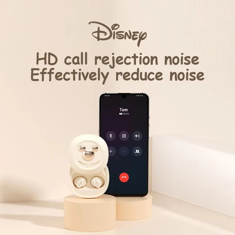 Disney TWS Bluetooth Earphones HIFI Stereo Sound Music HD Call Gaming Headset D68 Noise Reduction Earbuds Mickey Sliding Cover
