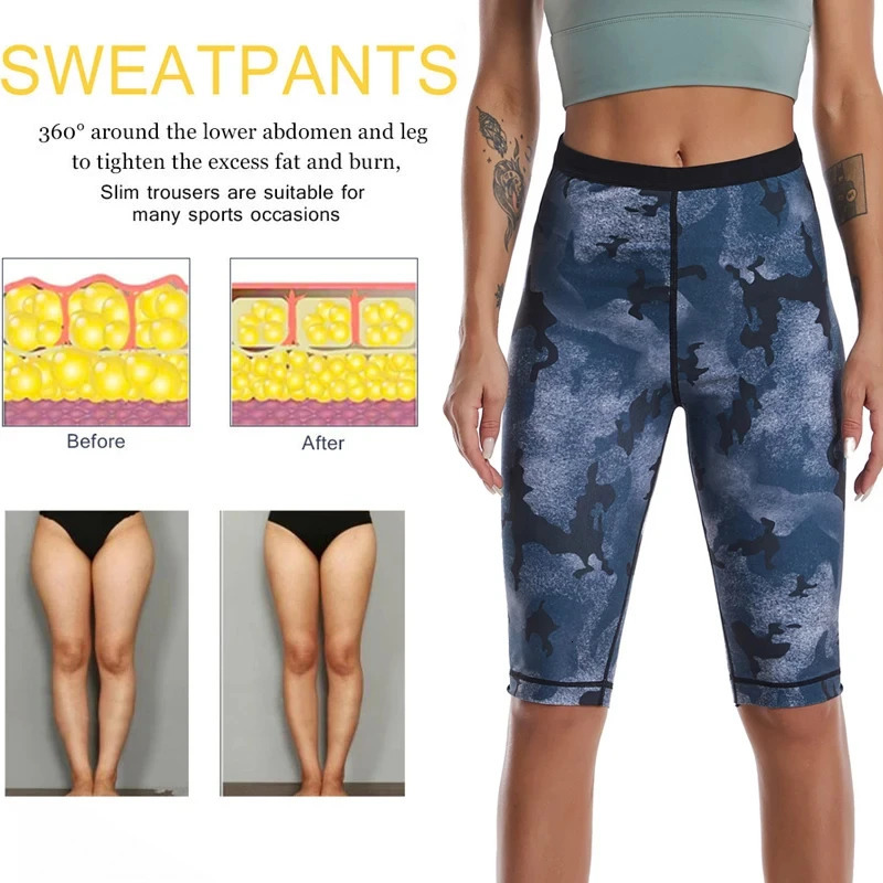 Women Camouflage Body Shaper Sweat Shorts Fitness Pants Gym Slimming Sauna Suits Flat Tummy Pants Waist Trainer Shapewear 250805