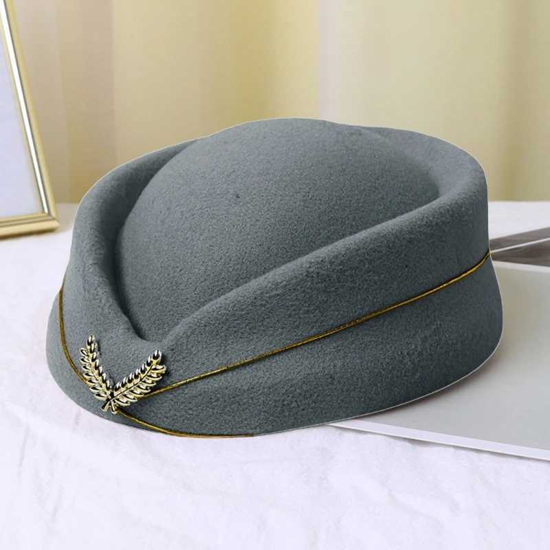 Beret Hat Cs Airline Steward Flight Attendant Vintage Look Hat Uniform Steward Pillbox Hat Teardrop Dropshipping XJ250807