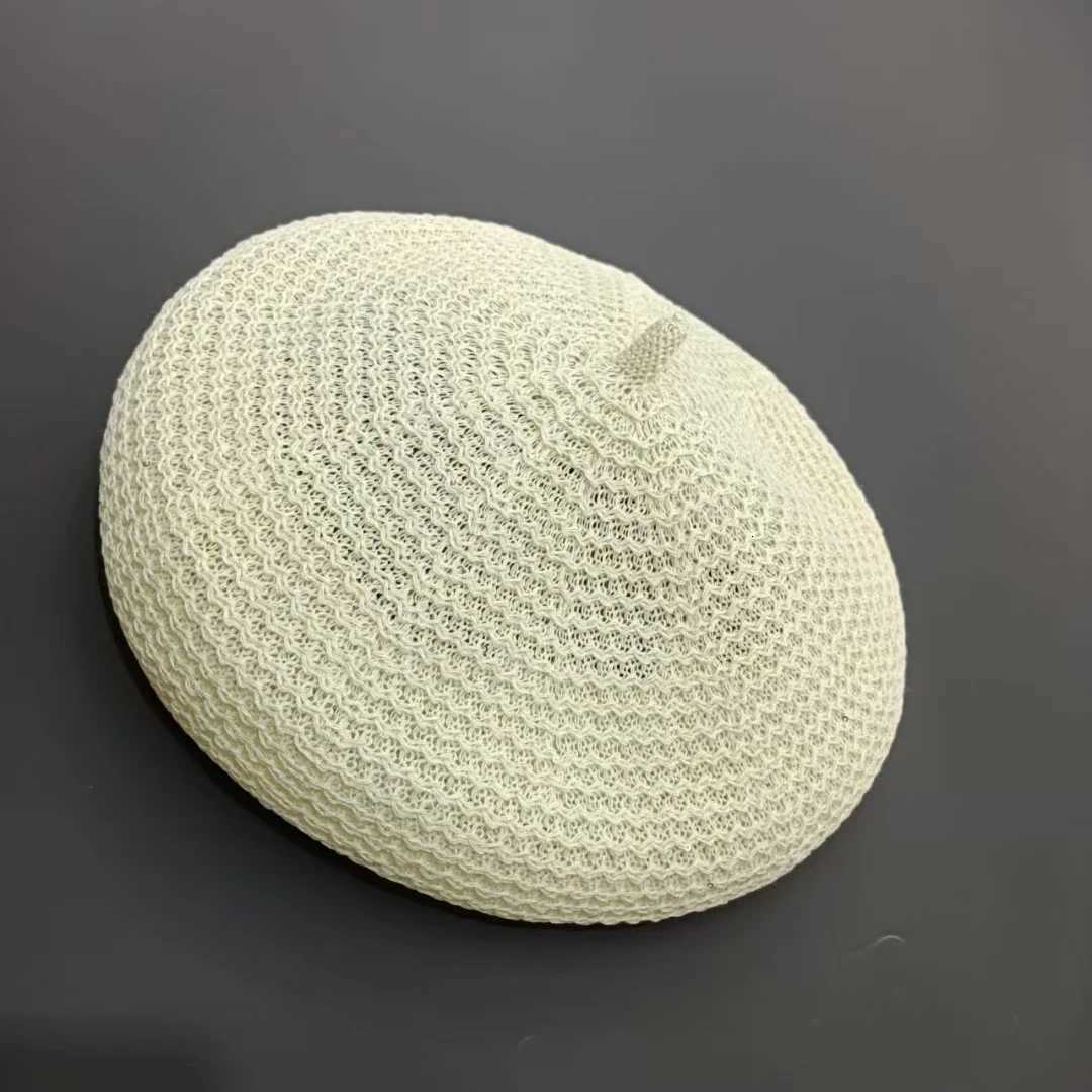 Womens French Hollow Sequined Beret Spring Summer Outfit Accessory Thin Breathable Eye-Catching Small Artist Hat Versatile Fashion XJ250807