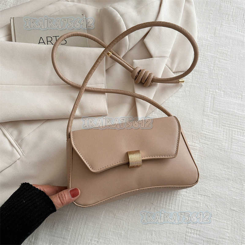 Trendy Fashion Solid Color Textured Knotted Strap Crossbody Bag 2024 New Versatile Small Square Bag H250806