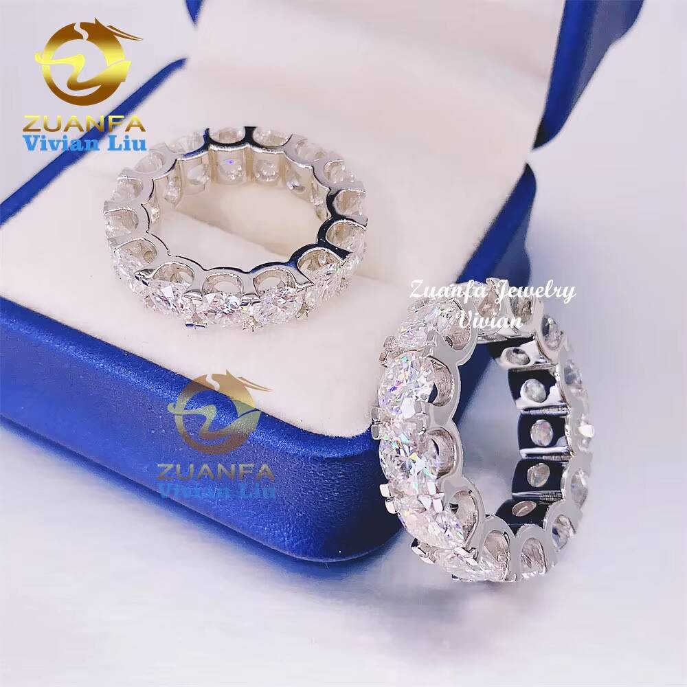 2025Wholesale Price Iced Out Diamond 925 Sterling Silver Custom Vvs Moissanite or Ring