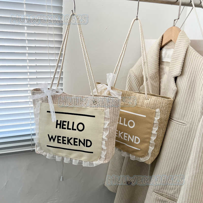 2025 New Woven Tote Bag Niche Beach Shoulder Hemp Rope Handheld Straw Bag Underarm Woven Basket H250806