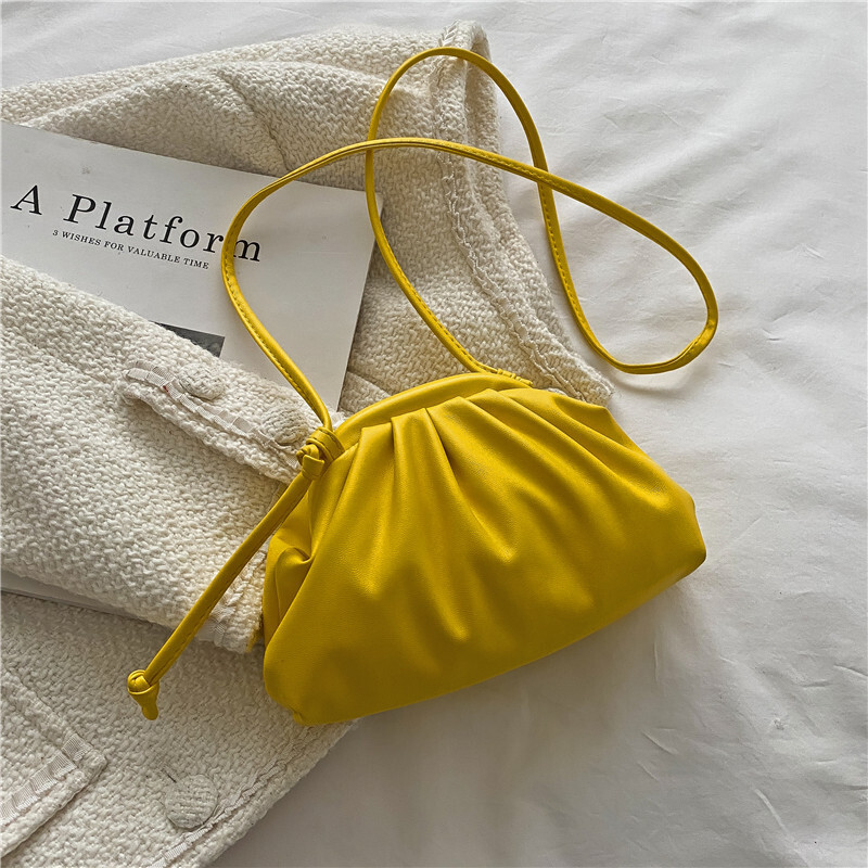 Free shipping designer Korean Style Spring Summer New Fresh Candy Color Women Bag 2023 Niche Fashionable Shoulder Bag Crossbody Bag Pleated Dumpling C
