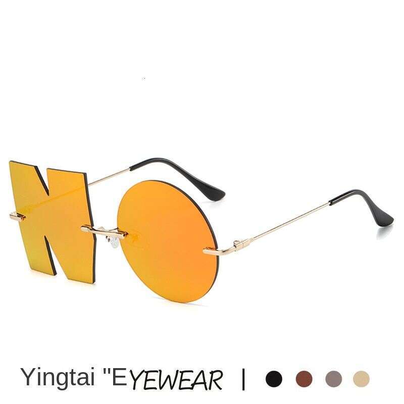 New No Fashion Trend Sunshade Mirror Metal Frameless Colorful Sunglasses Glasses