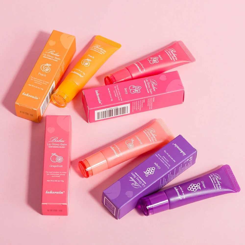 Moisturizing Lip Glow Blam Liquid Lip Gel Mask Reduce Lip Line Remove Dead Skin Peach Grape Lip Gloss Lips Care Product 10gXJ250807