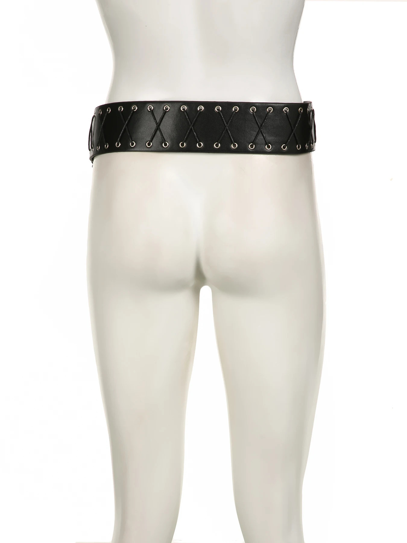 IAMSURE Vintage Bandage Tassels Pu Belt Y2K Hollow Out Punk WomenS Outdoor Fashion Skirts Jeans Trouser Decorative Waistband 250806