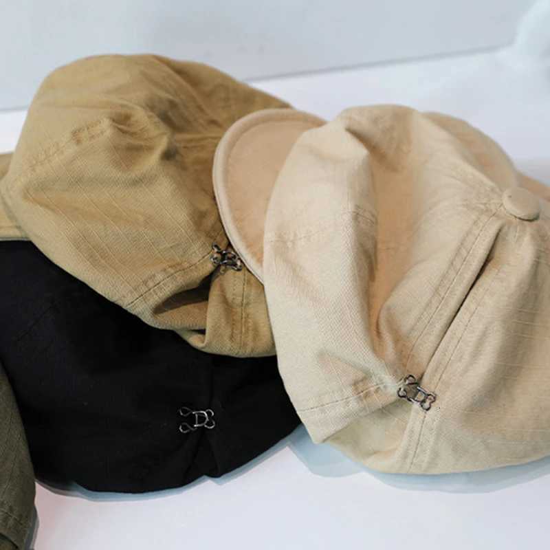 RICYGVM Janese Cotton Hemp Beret for Women Painter Artist Hat Spring Summer Girls Peaked C Solid Color Fashion Octagonal C XJ250807