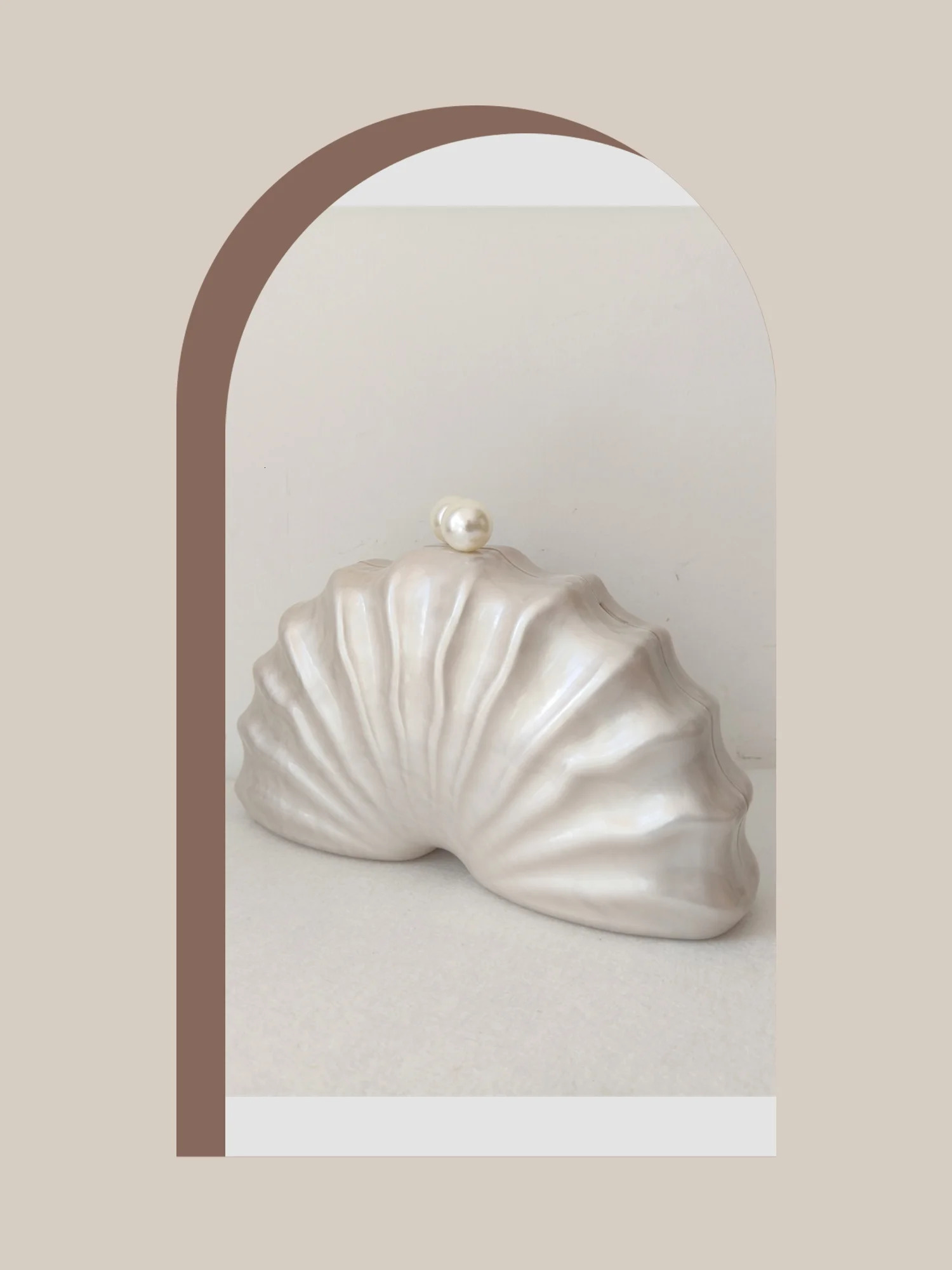 Original Shell Half Room Acrylic Beaded Bag Box Clutches Party Evening Purse Women Shoulder Travel Beach Mini Summer Handbags 250730