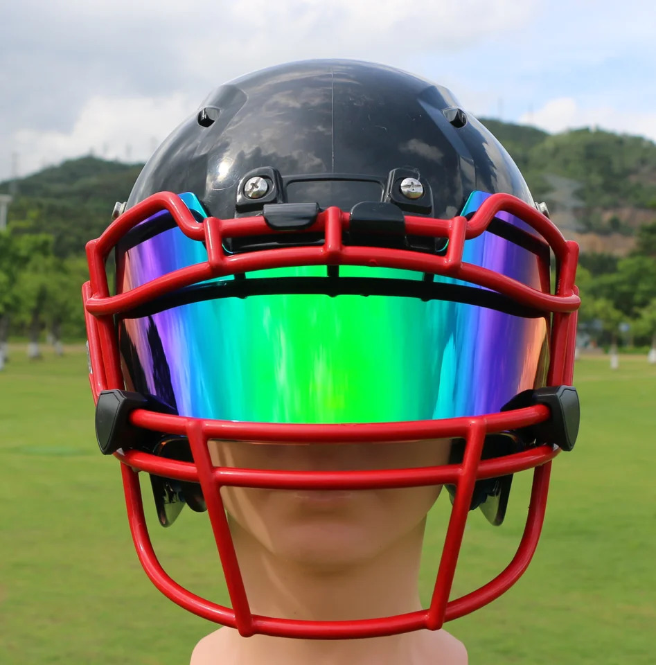 Universal Fit American Football Helmet Visor Chrome Antifog Rugby Goggles Eye Shield Visors Adult and Youth 250729
