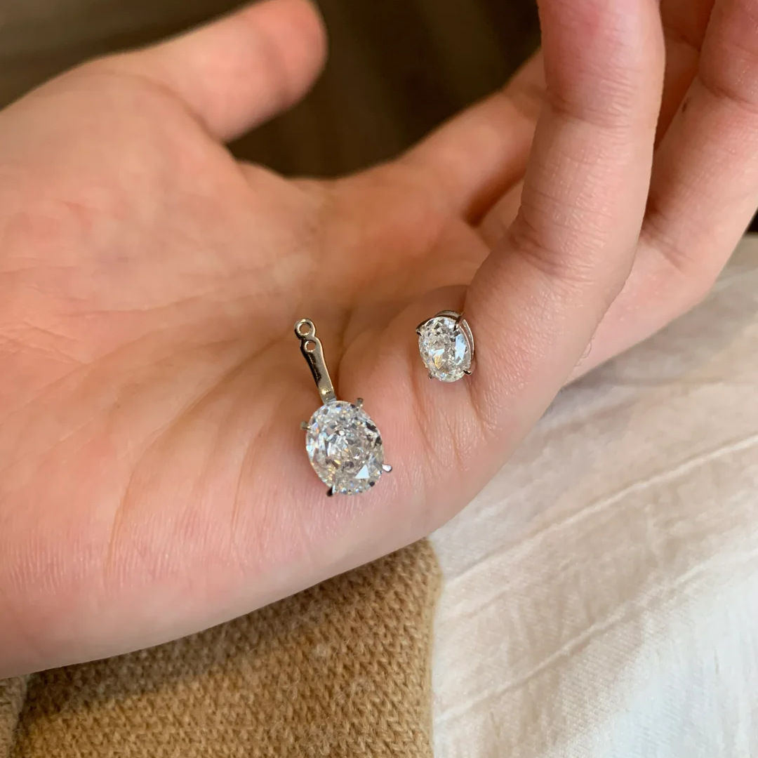 2025 Choucong Ins Top Sell Stud Earrings Luxury Jewelry 925 Sterling Silver Oval Cut 5A Cubic Zircon CZ Diamond Gemstones Party Eternity Women Bridal 