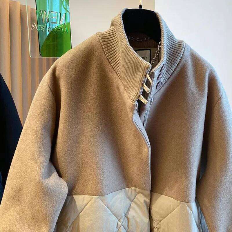 Designer Clothing 2025 Parkas Woolen Ing Down Cotton Coats Women's New Loose Cashmere Jackets Winter Fashion Long Sleeve Warm Outwear Female