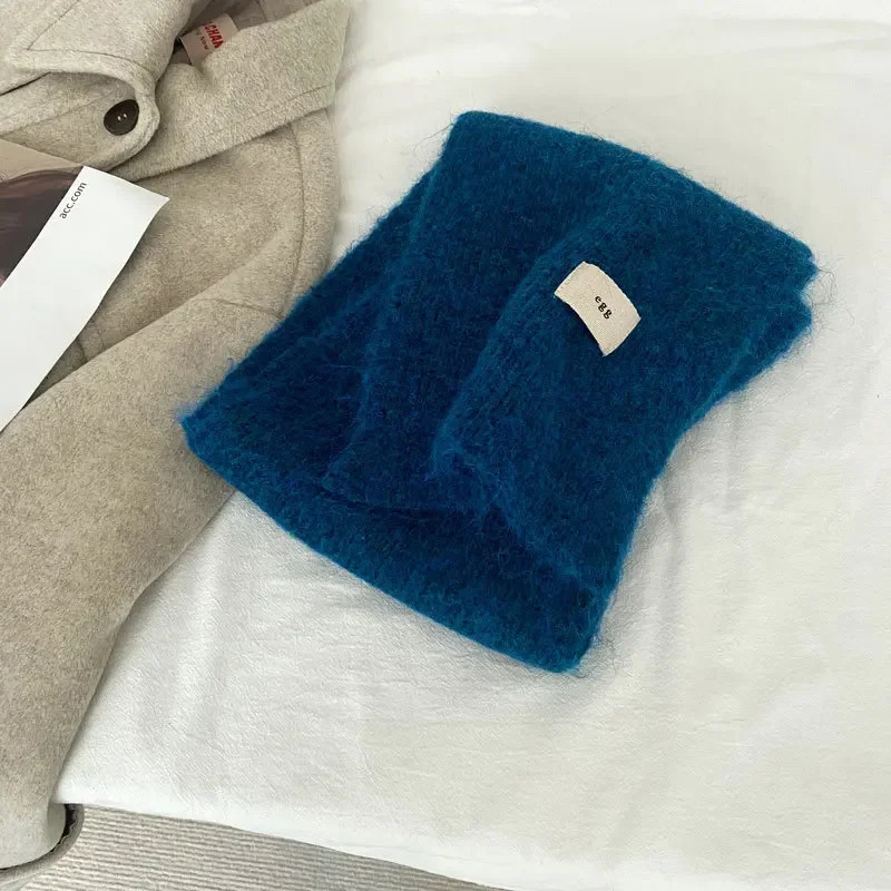 Women Cashmere Scarves Lady Winter Thicken Warmer Soft Pashmina Shawls Wraps Female Pure Color Knitted Long Scarf for Women 250805