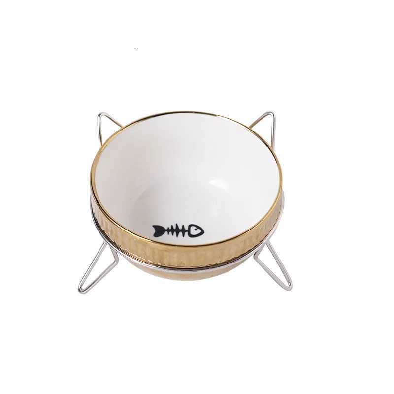 Fashion Pet Bowls Food Water Feeder with Raised Stand Protection Cervical Ceramics Non-slip Cat Bowl Dog Bowl Cat Dogs Feeder Y250806