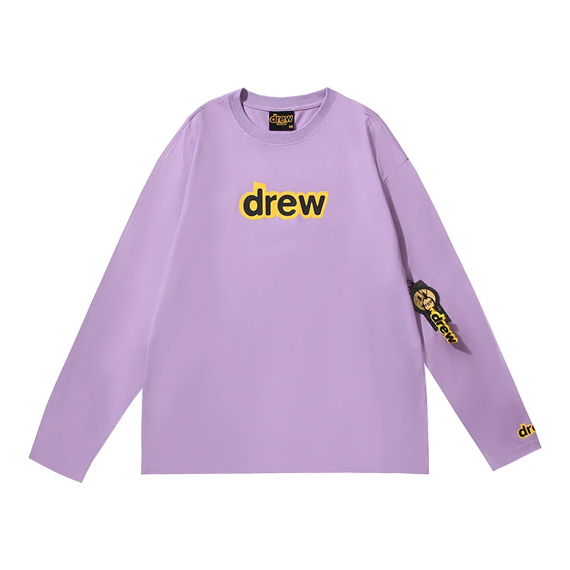 Drew House Hot Sale Mens Clothing Printing logo T shirt men's and women's Trendy and best-selling new long-sleeved