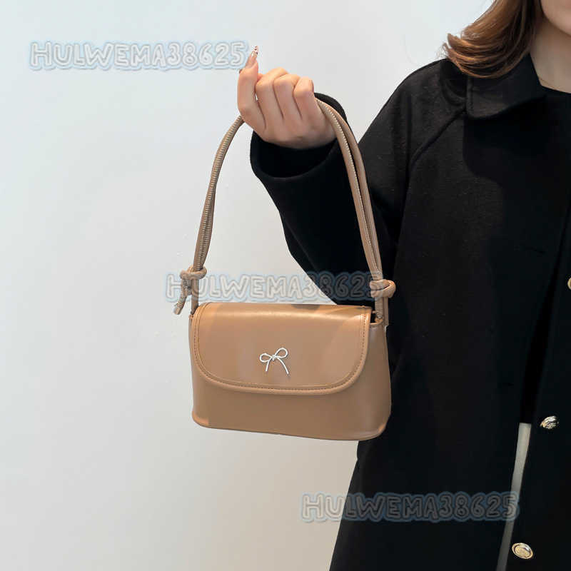 Butterfly Knot Fashion Style Textured Early Autumn 2025 New Versatile Casual Bag Single Shoulder Crossbody Bag Underarm Small Square Bag H250806
