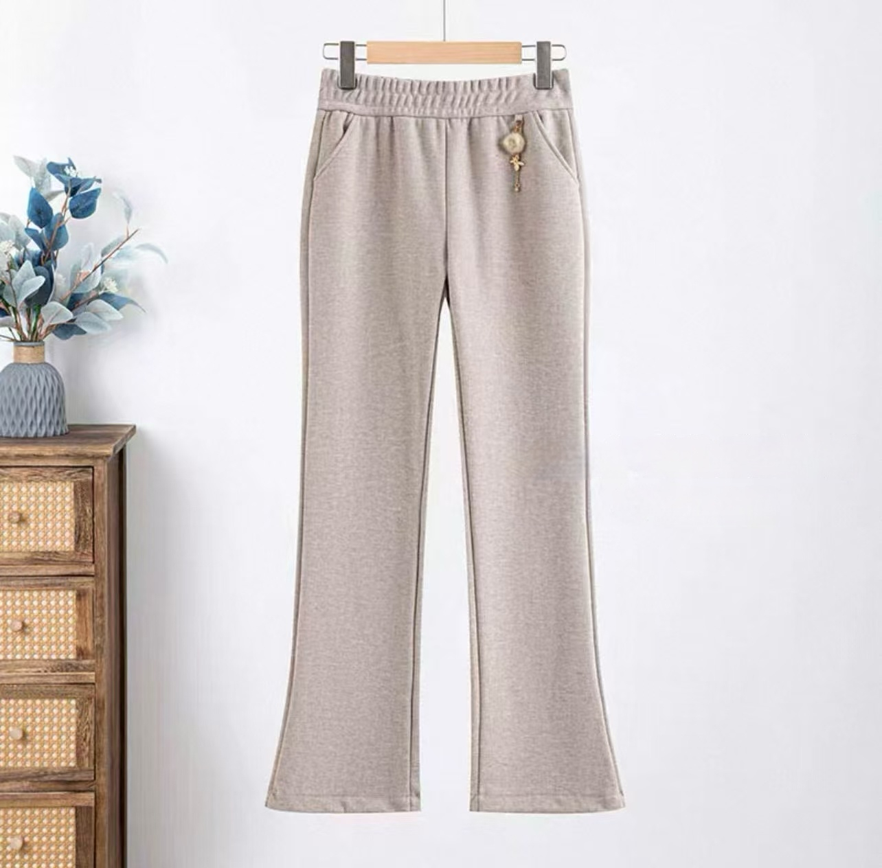 Xinyu Yi Autumn Collection Acetate Cashmere Fashionable Women's Pants Suitable for a Variety of Styles 25602