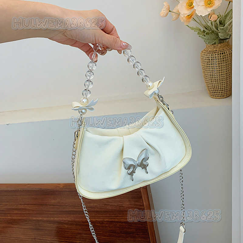 Niche Design Bag for Women 2024 New Stylish Versatile Chain Crossbody Bag for Work Small Bag Pleated Bag H250806